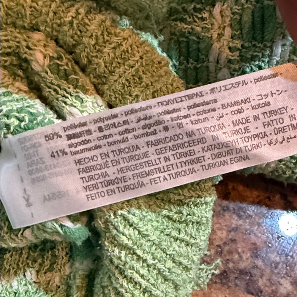 Zara Green Frayed Knit Tweed Sweater - Picture 6 of 6
